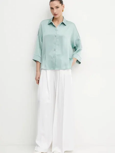 Spodnie z szeroką nogawką model ‘Tetosa’ Boss białe