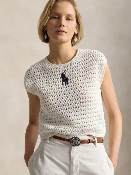 Polo Ralph Lauren pulover pentru femei din alb