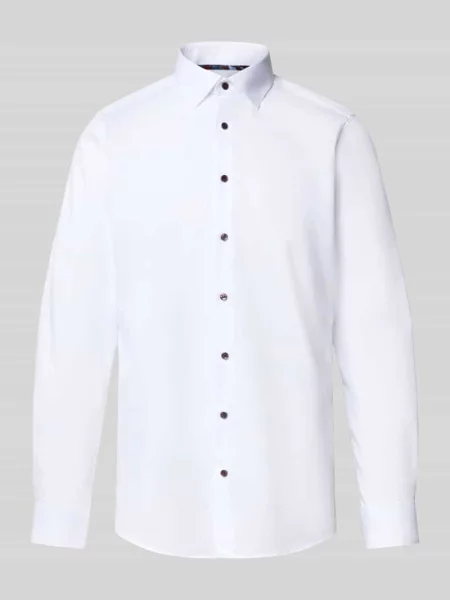 Koszula biznesowa o kroju slim fit z kołnierzykiem typu kent Olymp Level Five biała