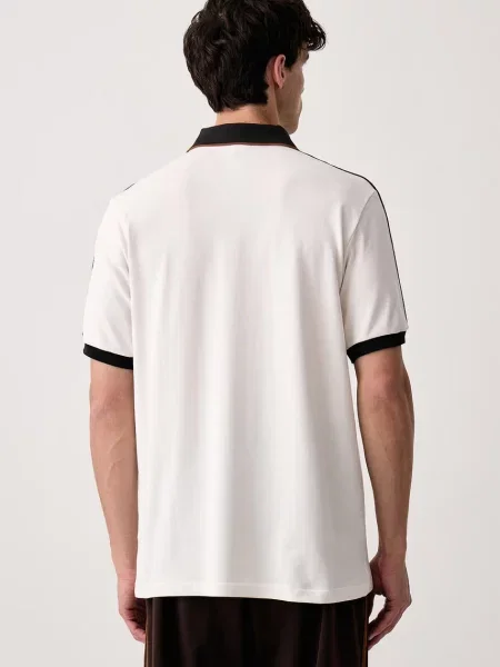 Adidas Originals тениска с яка мъжка с бяло