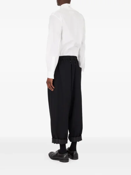 Pantaloni Maison Margiela de lână negru