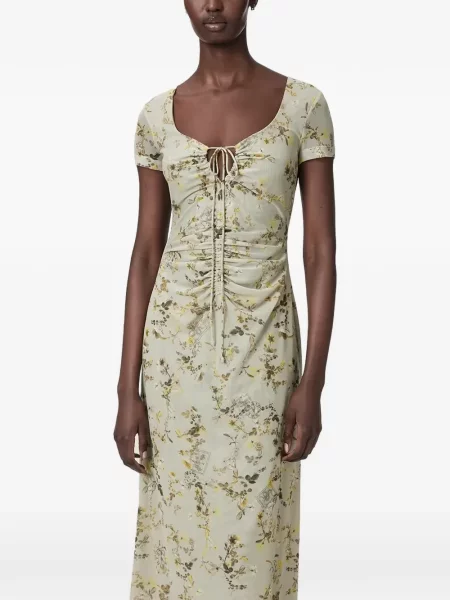 Rochie midi Allsaints cu model floral cu imagine verde