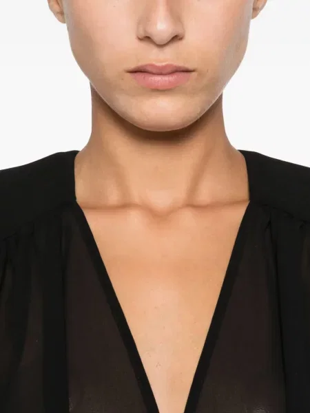 Body Elisabetta Franchi plisat negru