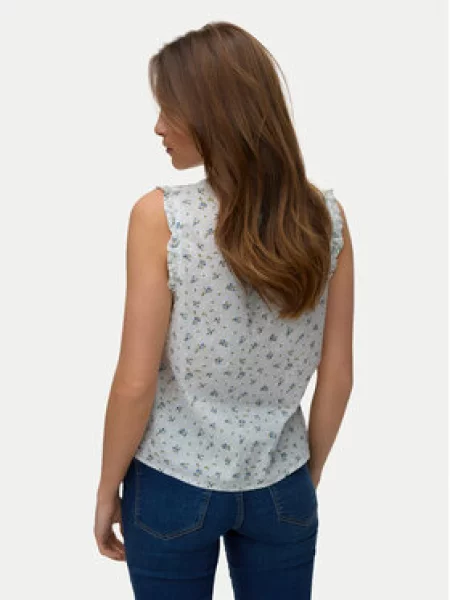 VERO MODA Blúzka VMTRINE modrá / svetlomodrá / olivová biela