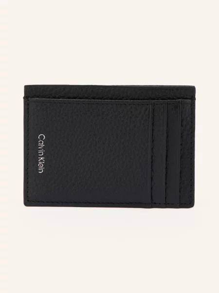 Calvin Klein etui na karty skórzane czarny