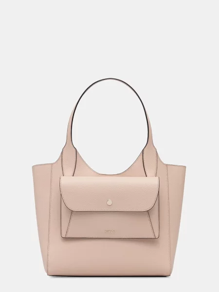 Geantă de mână Furla din piele roz