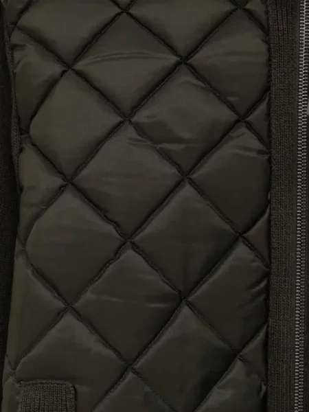 Matlasat geacă Moncler tricotate verde