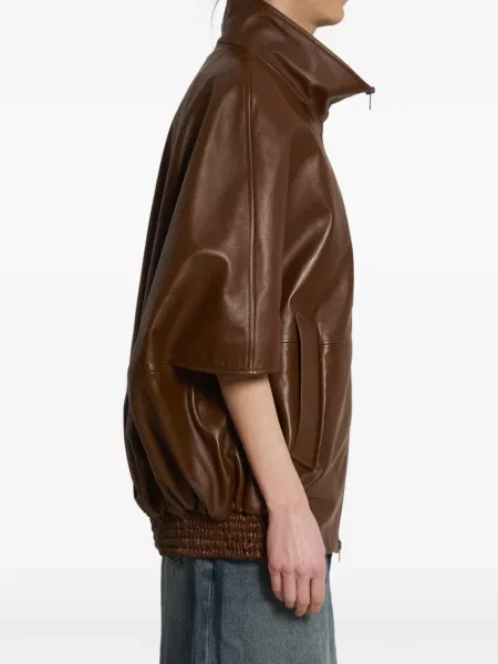 Gulerat geanta de piele Balenciaga maro