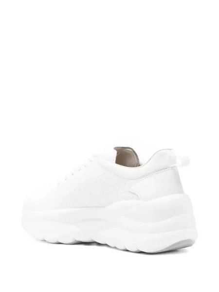 Sneakerși Geox cu șireturi din dantelă alb
