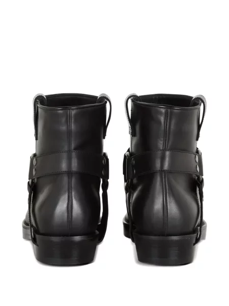 Cizme scurte Balmain din piele biker negru