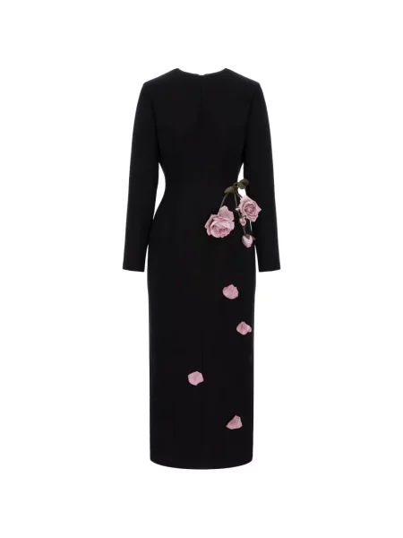 Rochie midi Cristina Savulescu cu aplicații până la genunchi de costum negru