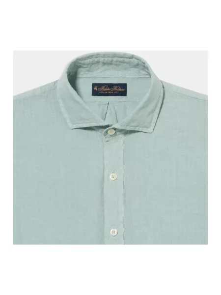 Lniana koszula Brooks Brothers zielona