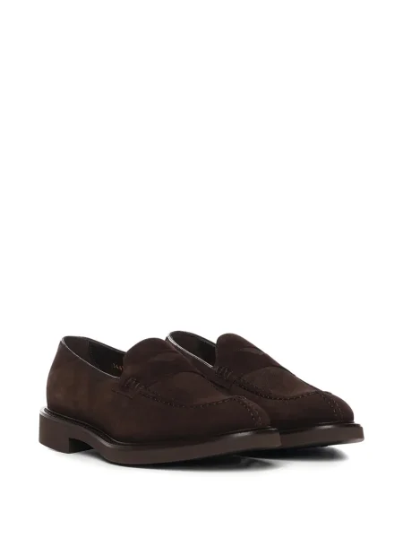 Pantofi loafer Doucal's din piele de căprioară maro
