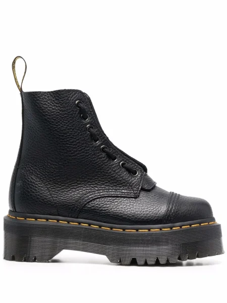 Botine Dr. Martens din piele cu platformă negru