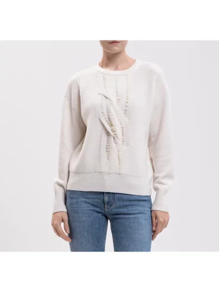 Dzianinowy sweter Twinset biały