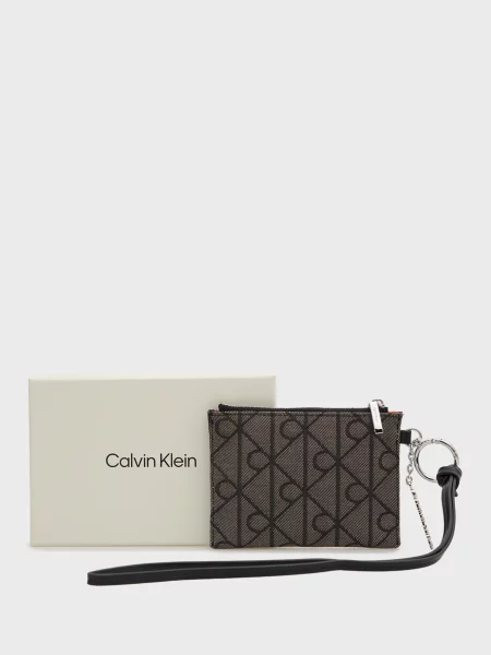 Кошелек Calvin Klein с принтом с ремешками серый