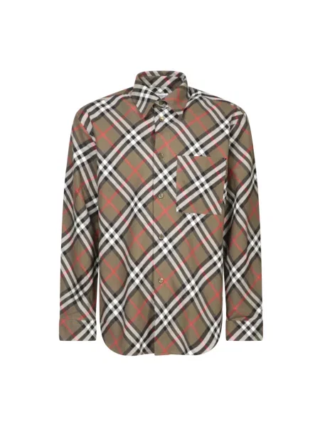 Koszula Burberry w kratę zielona