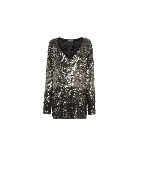 Sweter Roberto Cavalli z cekinami czarny