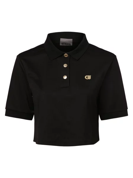 GUESS koszulka polo Kobiety Sztuczne włókno jednolity L czarny