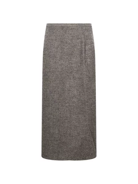 Fusta maxi Magda Butrym cu model herringbone plic gri