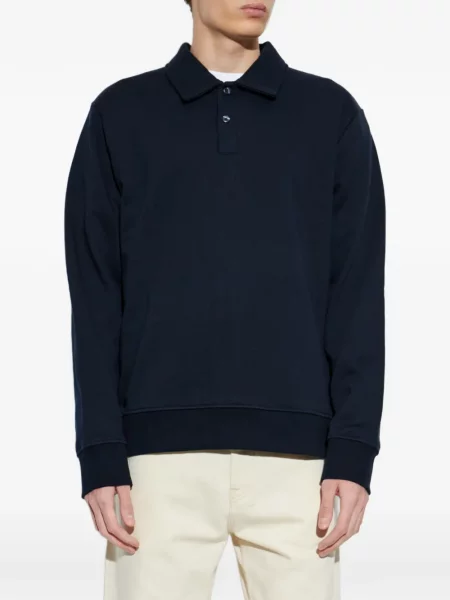 Tricou polo Samsøe Samsøe din jerseu albastru