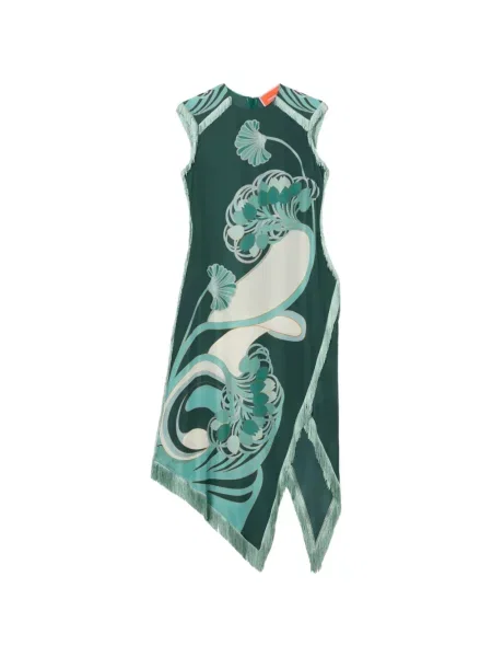 Sukienka w kwiaty La Doublej w kwiatki zielona