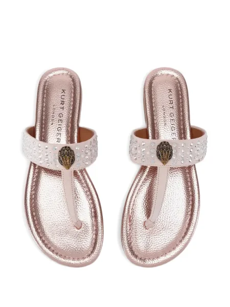 Σανδάλια Kurt Geiger London χωρίς τακούνι με πετραδάκια ροζ