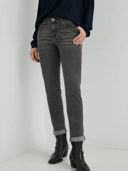 Levi's jeansy medium waist szare