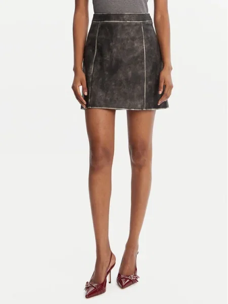 Guess Fustă din imitație de piele gri