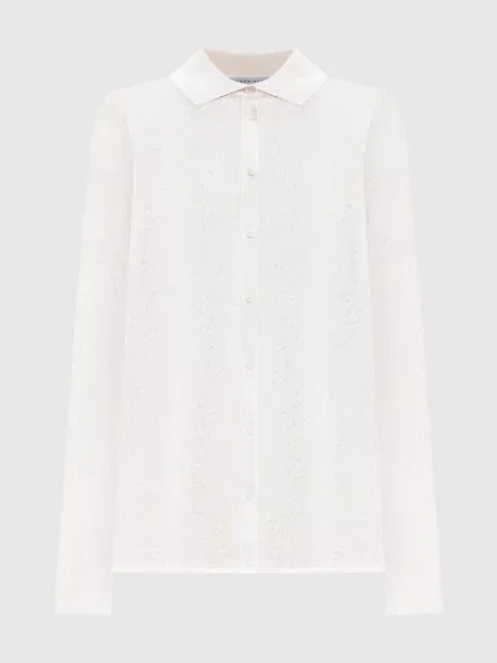 Ажурна блуза Gasconine із шовку та вовни Gabriela Hearst біла