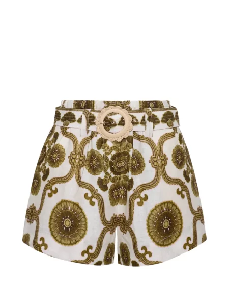 Pantaloni scurți Cara Cara cu model floral cu imagine alb