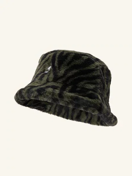 Kangol Klobouk Bucket Hat Z Umělé Kožešiny tmavě zelená zelená