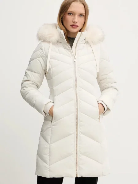 Пухено яке Morgan зимен модел GCLEA бежово