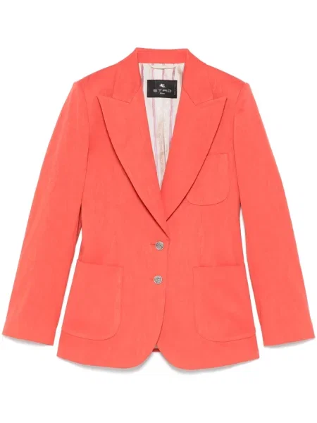 Sacou Etro cu model paisley din jacard portocaliu