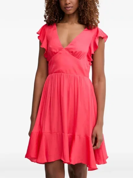 Rochie mini Morgan cu volane roz