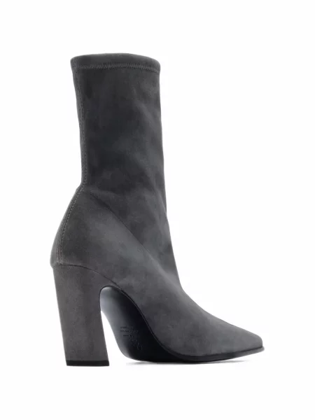 Cizme scurte Stuart Weitzman din piele de căprioară gri