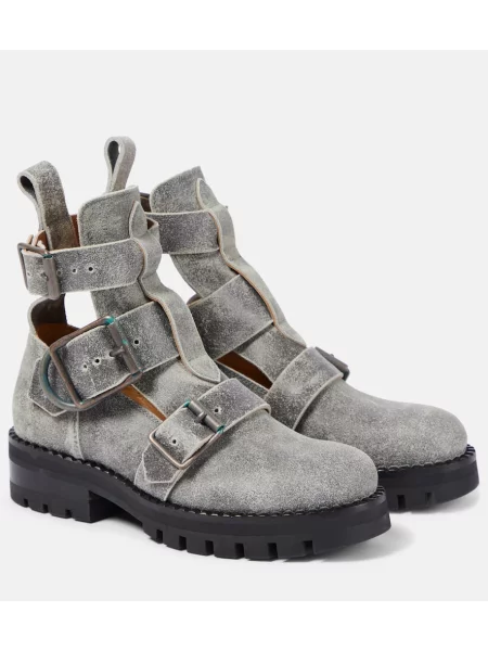 Usnjene čevlji do gležnjev Vivienne Westwood siva