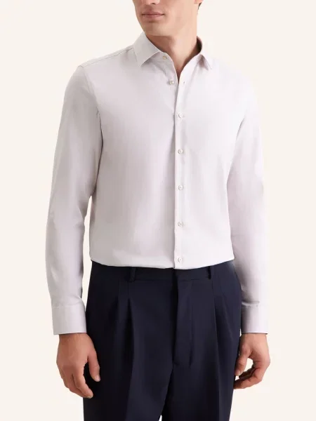 Seidensticker Koszula Biznesowa O Kroju Slim Fit beige beżowa