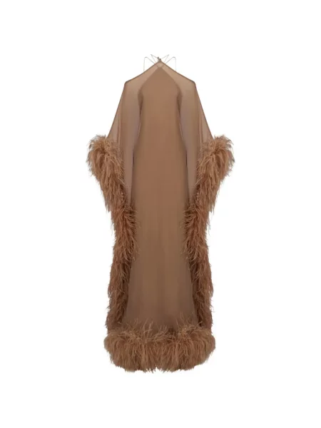 Rochie maxi Taller Marmo cu pene maro