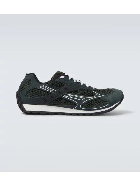 Sneakerși Bottega Veneta din piele de căprioară verde