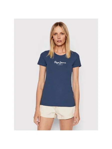 Pepe Jeans Marškinėliai New Virgina Tamsiai Slim Fit mėlyna