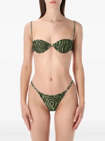 Bikini Matinèe cu imagine cu model zebră verde