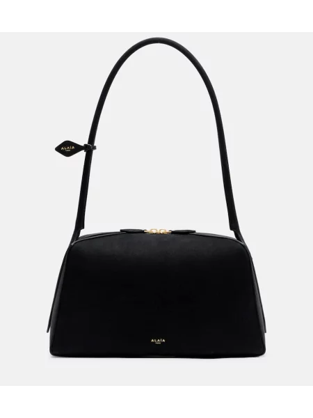 Geantă Alaïa din piele de căprioară negru