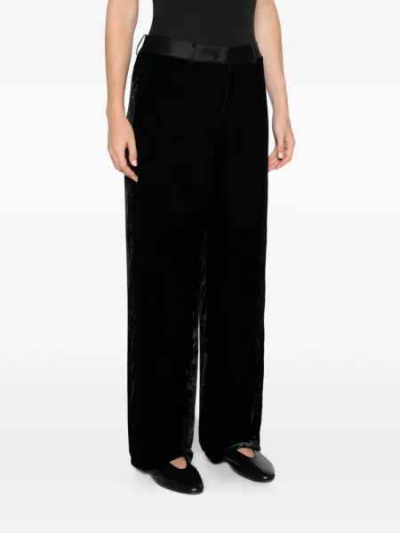 Pantaloni Forte_forte din satin negru