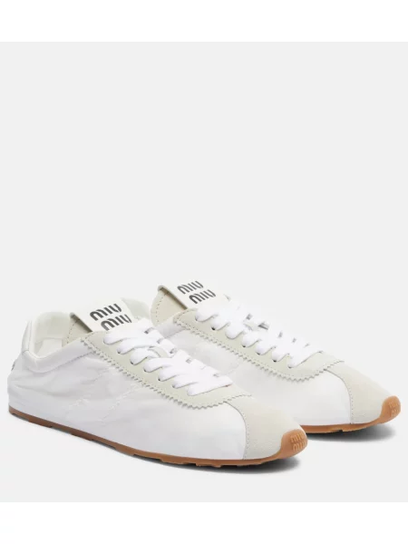 Semišové tenisky Miu Miu bílé