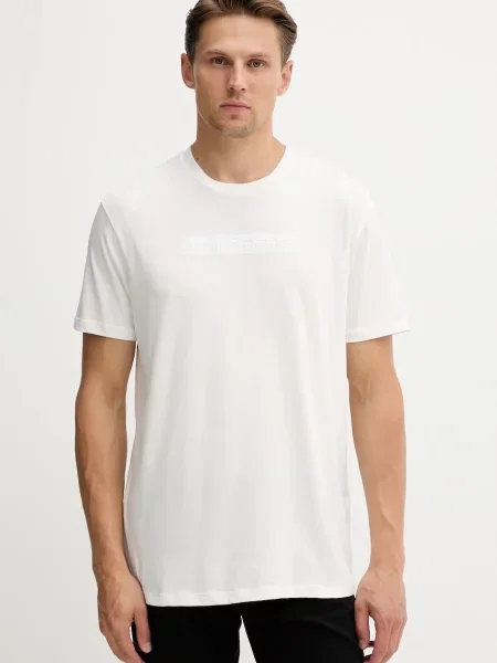 Armani Exchange tricou din cu imprimeu alb