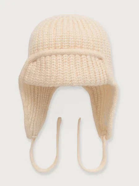 Kangol шапка тип ушанка дамска с вълна TRAPPER MIXED бежово