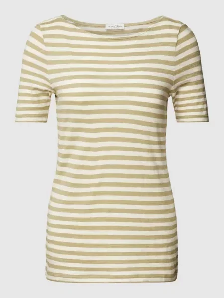 T-shirt w paski zielona