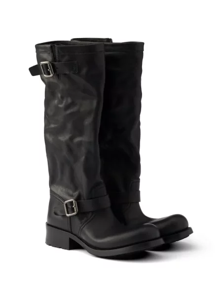 Botine Prada din piele negru