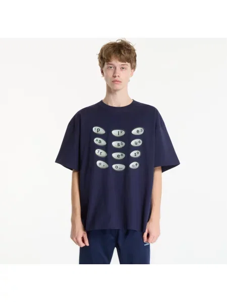 Tricou PLEASURES Buttons T-Shirt Navy XXL marină